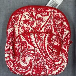 Red and White Patterned Women's Backpack